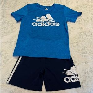 Adidas Blue T-Shirt and Shorts Set